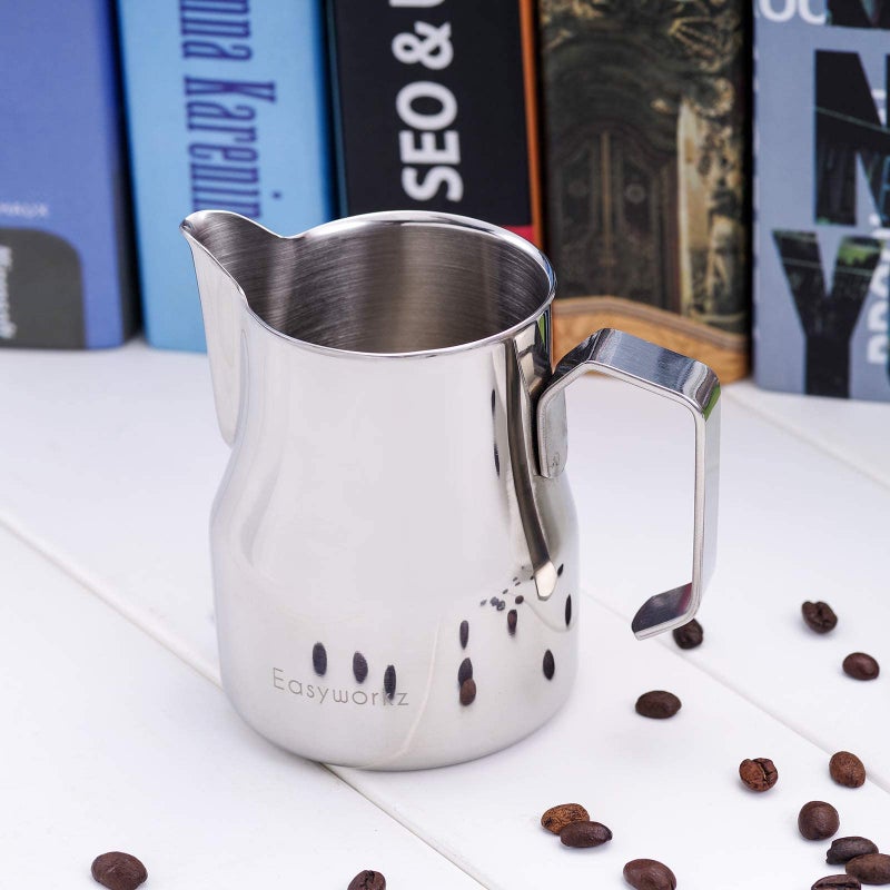 Easyworkz Espresso Steaming Pitcher Stainless Steel 12 oz Coffee Frothing Picther Milk Jug Cappuccino Latte Art Cup - Image 5